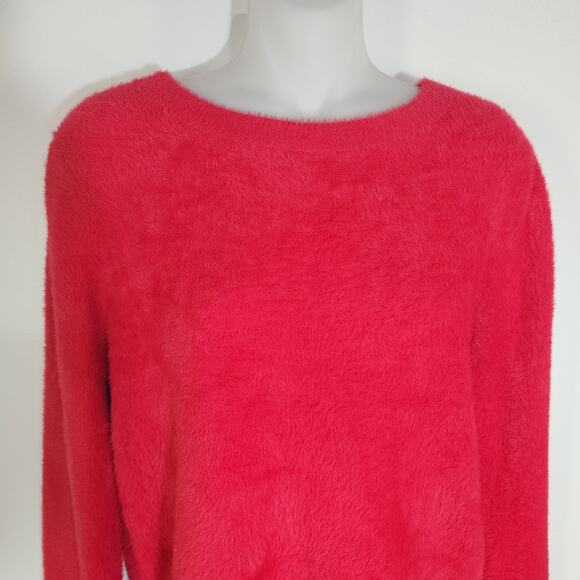 Bailey 44 Sweater Women's Medium Red Soft Eyelash Pullover Studded Heart Cuff - Picture 3 of 8